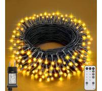 Realky Luces de Navidad, 26.2M 220 LED Luces de Arbol de Navidad, 8 Modos con Función de Memoria y Control Remoto Luz Cadena Ligera Navidad para Jardín, Balcón, Interior, Boda, Fiesta - Blanco Cálido