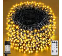 Realky Luces de Navidad, 62.2M 520 LED Luces de Arbol de Navidad, 8 Modos con Función de Memoria y Control Remoto Luz Cadena Ligera Navidad para Jardín, Balcón, Interior, Boda, Fiesta - Blanco Cálido