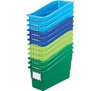 Really Good Stuff -164304 Riverside Etiquetas de nombre duraderas soportes para libros y carpetas, 5¼ x 12½ x 7½ pulgadas (juego de 12) - Ideal para necesidades de almacenamiento estrecho o vertical como revistas, libros, carpetas, código de color