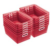 Really Good Stuff Cestas de almacenamiento multiusos de 13 x 10 pulgadas, colores individuales, paquete de 12