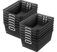 Really Good Stuff - Cestas de almacenamiento multiusos de plástico para el aula o el hogar - Cestas de plástico de malla apilables con asas de agarre - muchos colores disponibles - 13 pulgadas x 10 pulgadas (juego de 12 unidades de un solo color