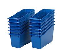 Really Good Stuff Paquete de 12 soportes duraderos para libros y carpetas, ideales para necesidades de almacenamiento estrechas o verticales, libros, revistas, carpetas de archivos y soportes para