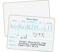 Really Good Stuff Pizarras de borrado en seco con valor posicional de 12"" x 9"" - Juego de 6 - Ayuda a los estudiantes a escribir nmeros grandes