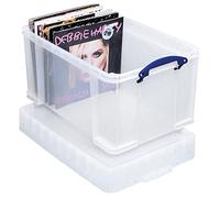 Really Useful Box Almacenamiento de plástico de 48 litros con tapa XL transparente
