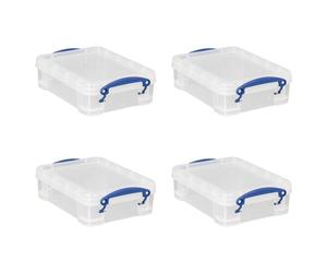 Really Useful Box Caja de almacenamiento de plástico transparente de 1,75 litros (paquete de 4)