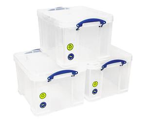 Really Useful Box Caja de almacenamiento, plástico, transparente, 35 Litre