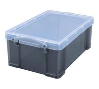 Really Useful, Caja de almacenamiento de plástico con tapa y asas antracita 9 l