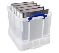 Really Useful - Caja de almacenamiento de plástico de 35 litros con tapa XL transparente