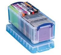 Really Useful - Caja plástica con tapa y asas (6,5 litros), transparente