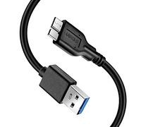 Reallycare Micro B Cable, USB 3.0 A Male to Micro USB 3.0 Sync Cord,Data Wire for Toshiba,Seagate,Samsung,WD, My Passport and More External Hard Drive(1ft/35cm/Black)