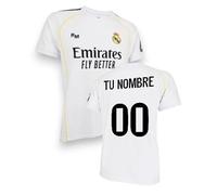 Realmadrid - Camiseta Replica Oficial con Licencia - Primera equipacion - Temporada 2024/2025 - Adulto - Personalizable (FR/ES, Letras, XL, Regular, Regular, Blanco)