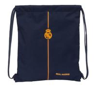 Realmadrid - Saco Plano - 40 CM - Productos Oficiales con Licencia - En blanco o negro - Primera y Segunda Equipacion - Temporada 24/25 (NEGRO)