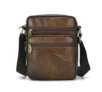 Realmark Bandoleras Hombre Piel Cuero,Bolso Bandolera de Piel Auténtica,Bolsas de Mensajero de Negocios Vintage,Bolso de Mano