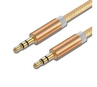 REALMAX,Cable auxiliar para iPhone en el coche, conector universal a jack de nailon trenzado, Sony, Beats talla única dorado