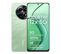 realme 12x 5G Smartphone 8+256 GB, Cámara con IA de 50 MP, Duales 5G, Protección de soltura TÜV SÜD de 48 Meses, Display de 120 Hz, NFC de 360°, Gran batería de 5000 mAh, Feather Green(no Adapter)