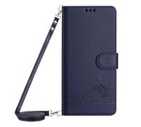 Realme 13 Pro/13 Pro+ 5G - Funda de piel con bloqueo RFID, cartera de gato en relieve, cordón para tarjetas de crédito, funda tipo cartera para teléfono a prueba de golpes, para mujeres y hombres,