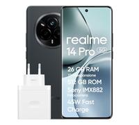 realme 14 Pro 5G Smartphone, 12 + 512 GB, cámara Sony IMX882 OIS de 50 MP, Pantalla Curva 120 Hz, Impermeable IP69, batería 5260 mAh, Carga rápida 45 W Supervooc, Gris (con Adaptador)