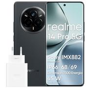 realme 14 Pro 5G Smartphone, 12 + 512GB, Teléfono móvil, Procesador Dimensity 7300 Energy 5G, IP69, Cámara Sony IMX882 OIS de 50 MP, Pantalla de 120 Hz, Batteria da 5260 mAh, Gris (con Adaptador)