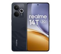 realme 14T Smartphone 5g, 8+256GB,Batería 5130 mAh,Procesador Dimensity 6300,IP69, Cámara de 50MP,Pantalla AMOLED para Esports de 120 Hz,Negro obsidiana,Exclusivo de Amazon (Sin Adaptador)