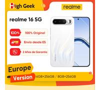 Smartphone realme 16 5G, 6GB+256GB, Pantalla AMOLED 120Hz 6,57", Batería 6550mAh, Cámara 50MP Sony IMX852, IP69Pro, Carga rápida 45W, Doble SIM, NEXTAi, Blanco (Sin Adaptador)