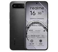 realme 16 5G Smartphone 8+256 GB, Negro | Batería Titan 6550mAh, Carga rápida 45W, Cámara con IA de 50 MP, 120Hz Refresh Rate AMOLED 4200nits, IP69
