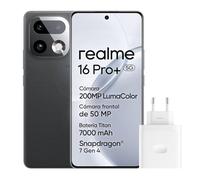 realme 16 Pro+ 5G Smartphone, 12+512GB, Cámara 200MP OIS, Lente Retrato 50MP, Batería 7000mAh, Pantalla Curva 6,8" 144Hz, Carga 80W, Funciones IA, Dual SIM, Gris(con Adaptador)