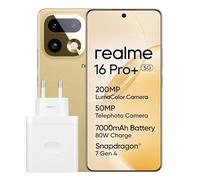 realme 16 Pro+ 5G Smartphone, 12+512GB Teléfono Móvil con IA, Cámara LumaColor 200MP, 6,8" Curvada Pantalla, 144Hz, Snapdragon® 7 Gen 4, Batería 7000mAh, Carga SuperVOOC 80W, IP69K, Dorado