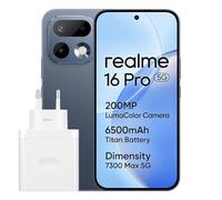 realme 16 Pro 5G Smartphone, 8+256 GB, Cámara IA de 200 MP, Teléfono Móvil con IA, Pantalla AMOLED de 6,78" a 144 Hz, Batería de 6500 mAh, Carga Ultra de 45 W, Dimensity 7300-Max, IP69, Gris Guijarro