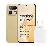 realme 16 Pro 5G Smartphone, 8GB+256GB, Pantalla AMOLED 144Hz 6,78", Batería 6500mAh, Cámara 200MP OIS, IP69K, Carga Rápida 45W, Dual SIM, Next AI, Oro
