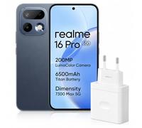realme 16 Pro Smartphone 8+512GB, MediaTek Dimensity 7300 MAX, 6,78" 144Hz AMOLED, 200MP OIS cámara con AI, 6500mAh, 45W Carga Ultra rápida, Dual SIM, Gris, Cargador Incluido(Versión EU)