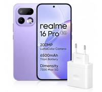 realme 16 Pro Smartphone 8+512GB, MediaTek Dimensity 7300 MAX, 6,78" 144Hz AMOLED, 200MP OIS cámara con AI, 6500mAh, 45W Carga Ultra rápida, Dual SIM, Morado, Cargador Incluido(Versión EU)
