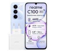 realme C100 5G Smartphone 4+128 GB, 6,8" Pantalla 144 Hz, Cámara AI 50MP, Batería 6600mAh, Carga Rápida 45W, Android 16 Móvil, Dual SIM, NFC, Morado, Versión EU