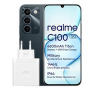 realme C100 5G Smartphone 4+256 GB, 6,8" Pantalla 144 Hz, Cámara AI 50MP, Batería 6600mAh, Carga Rápida 45W, Android 16 Móvil, Dual SIM, NFC, Verde, Versión EU