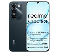 realme C100 5G Smartphone, 4GB+256GB, Pantalla LCD 144Hz 6,5", Batería 6600mAh, Cámara 50MP IA, IP64, Carga Rápida 45W, Dual SIM, AI Boost, Verde (Sin Adaptador)