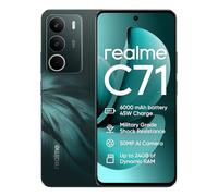 realme C71 4G Smartphone,6+128GB,Batería 6000 mAh,Carga 45W,Cámara AI de 50MP,RAM dinámica de 24 GB,120 Hz,Resistencia a Impactos de Nivel Militar,Resistencia al Agua a Diario,Verde(Sin Adaptador)