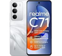 realme C71 Smartphone 8+256GB, Batería 6000mAH, Carga Rápida 45W, Cámara 50MP AI, Chipset Octa-Core, Pantalla 6.67'' 120Hz Eye Comfort, IP54 (Sin Cargador) - Blanco