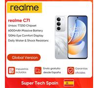 realme C71 4G Smartphone,6+128GB,Batería 6000 mAh,Carga 45W,Cámara AI de 50MP,RAM dinámica de 24 GB,120 Hz,Resistencia a Impactos de Nivel Militar,Resistencia al Agua a Diario,Verde(Sin Adaptador)