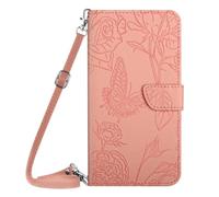 Realme C75 4G - Funda con tapa para Realme C75 4G, diseño de mariposa en relieve, a prueba de golpes, funda protectora para teléfono con collar cruzado y ranuras para tarjetas para Realme C75 4G,