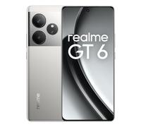 realme GT 6 5G Teléfono Móvil 16+512 GB,Procesador Snapdragon® 8s de 3.ªgeneración,Pantalla ultrabrillante de 6000 nits,Cámara Sony LYT-808 con OIS,Carga SUPERVOOC de 120 W,Plata, sin Adaptador