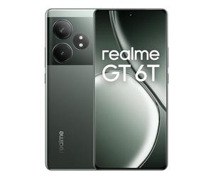 realme GT 6T 5G Teléfono Móvil 8+256 GB, Snapdragon 7, Pantalla ultrabrillante de 6000 nits, Cámara Sony de 50 MP con OIS, Gran batería de 5500 mAh, Verde, sin Adaptador,Garanzia Standard di 3 Anni