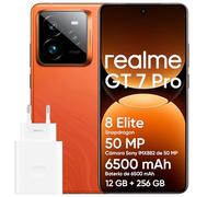 realme GT 7 Pro 5G Smartphone 12 + 256GB, Procesador Snapdragon 8 Elite, Cámara AI Ultra Clear Snap, Pantalla RealWorld Eco de 6,78", Batería de 6500 mAh, IP69, Android 15, Naranja, Adaptador Incluido