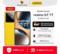 realme GT 7T 5G Smartphone, 12+256GB, Batería 7000 mAh, Carga 120W, Chipset Dimensity 8400-MAX, Cámara IMX896 50MP, AI Planner, Pantalla 6000nits Pro-Esports 120Hz, IP69 Azul