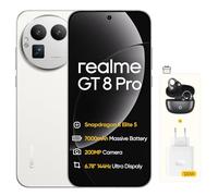 realme GT 8 Pro 5G Smartphone 16+512GB, Snapdragon 8 Elite 5, Cámara de Sensor Grande de 200MP+50MP IMX906, Batería de 7000mAh, Pantalla Ultra 6.78'' 144Hz,NFC, Charging 120W+50W Wireless,Blanco
