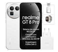 realme GT 8 Pro 5G Smartphone de 16+512 GB, Procesador Snapdragon® 8 Elite Gen 5, Pantalla de 6.79" QHD+ AMOLED 144Hz, Cámara de 200 MP, 7000 mAh, 50W Wireless Charge, con 120W Cargador, Blanco
