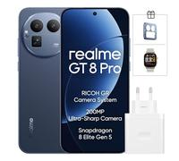 realme GT 8 Pro Smartphone de 16+512 GB, Snapdragon 8 Elite Gen 5, cámara de 200MP Ultra Clarity, Pantalla de 6.79" AMOLED QHD+ 144Hz, 7000mAh, 50W Wireless Charge, con 120W Cargador, Azul(Versión EU)