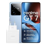 realme GT7 5G Teléfonos móviles, 12 GB+256 GB, Chipset Dimensity 9400e, Batería de 7000 mAh, Carga de 120 W, Cámara IMX906 OIS de 50 MP, Pantalla de 120 Hz, IP69, Azul