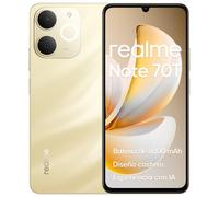realme Note 70T, 4+128GB Smartphone, Pantalla HD de 6,75'' y 90Hz, Batería de Gran Capacidad de 6000mAh, Protección ArmorShell, Chipset T7250 de Ocho Núcleos, Next AI,IP54,Oro de Playa,Sin Cargador