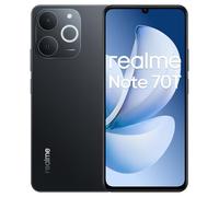 realme Note 70T, 4+256GB Smartphone, Pantalla Eye Comfort de 6,75'' y 90Hz, Batería De 6000mAh, Protección Armorshell, Chipset de Ocho Núcleos, Ultrafino de 7,94mm, IP54, Negro Obsidiana, Sin Cargador