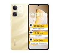 realme Note 70T Smartphone 4+128GB,Batería de Gran Capacidad 6000mAh,Pantalla de 90Hz,Ojos cómodos,chipset UNlSOc T7250,IP54,Oro