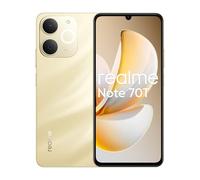 realme Note 70T Smartphone, 4+256GB, Batería 6000mAh, Carga rápida 15W, Pantalla HD 6.75 Pulgadas 90Hz, Cámara 18MP, Chipset Octa-Core T7250, Next AI, IP54, Sin Cargador - Oro